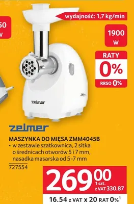 Maszynka do mięsa Zelmer ZMM4045B promocja w Selgros