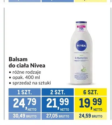 Balsam do ciała Nivea Express Hydration promocja w Makro