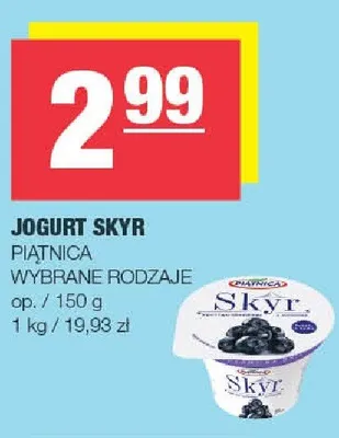 Jogurt Skyr wybrane rodzaje promocja w SPAR
