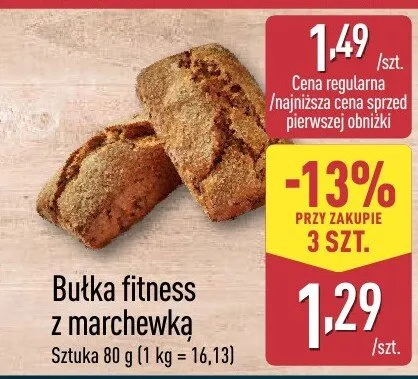 Bułka fitness z marchewką promocja w Aldi