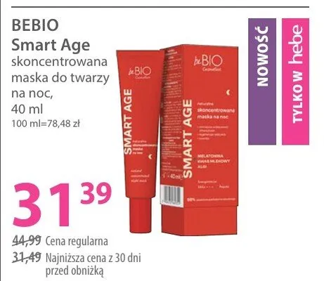 Skoncentrowana maska do twarzy na noc promocja w Hebe