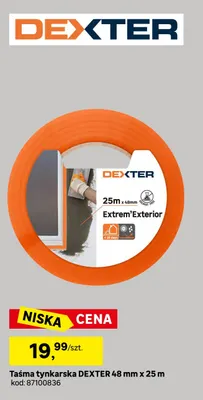 Taśma tynkarska Dexter 48 mm x 25 m promocja w Leroy Merlin