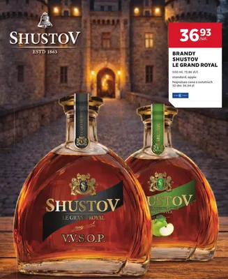 Brandy Shustov Le Grand Royal apple promocja w Stokrotka