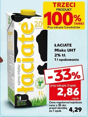 Mleko UHT Łaciate 2% promocja w Kaufland