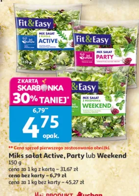 Miks sałat Active, Party lub Weekend promocja w Auchan