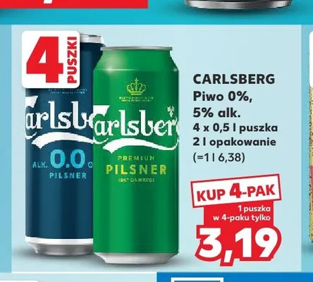 Piwo Carlsberg Premium Pilsner promocja w Kaufland