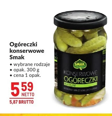 Ogóreczki konserwowe Smak promocja w Makro