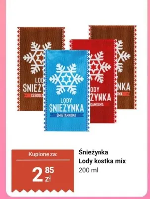 Lody kostka mix Śnieżynka promocja w Dino