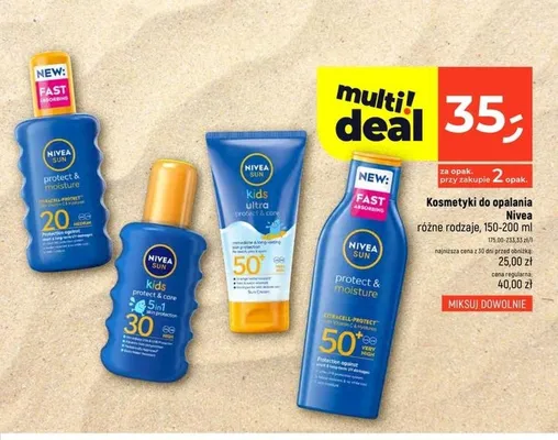 Balsam do opalania Nivea Sun Protect & Moisture SPF 20 promocja w Dealz