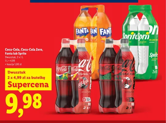 Napój gazowany Coca-Cola Zero 2-pak promocja w Lidl