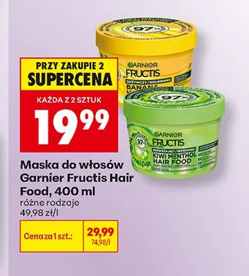 Maska do włosów Garnier Fructis Hair Food Kiwi Menthol promocja w Biedronka