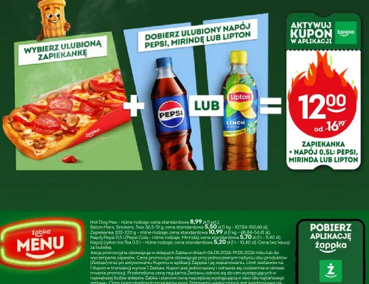 Zestaw Zapiekanka + Napój Lipton Ice Tea promocja w Żabka