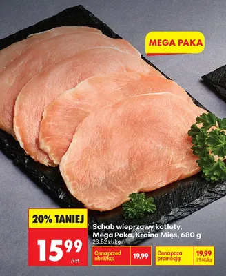 Schab wieprzowy kotlety Mega Paka 680g promocja w Biedronka