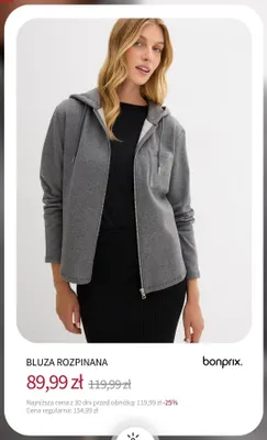 Bluza rozpinana Bonprix promocja w bonprix