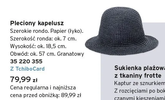 Kapelusz pleciony Tchibo promocja w Tchibo