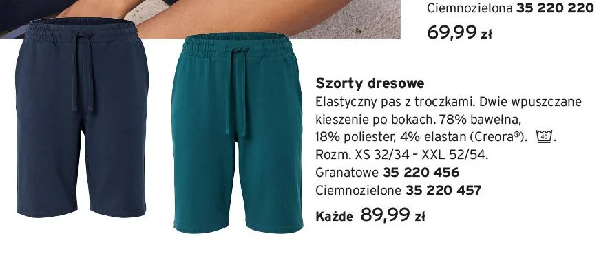 Szorty dresowe granatowe promocja w Tchibo
