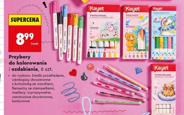 Markery warstwowe dwustronne Kayet promocja w Biedronka