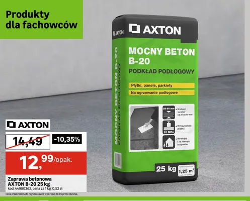 Zaprawa betonowa Axton B-20 promocja w Leroy Merlin