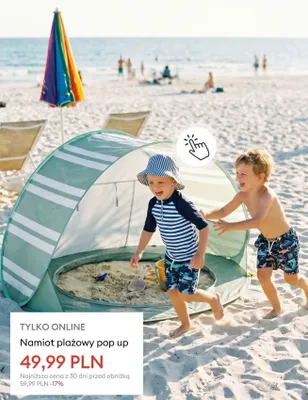 Namiot plażowy pop up promocja w Sinsay