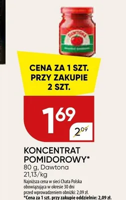 Koncentrat pomidorowy Dawtona promocja w Chata Polska