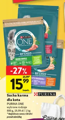 Sucha karma dla kota PURINA ONE wybrane rodzaje promocja w Intermarche