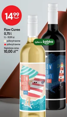 Wino Flow Cuvee półwytrawne promocja w Żabka