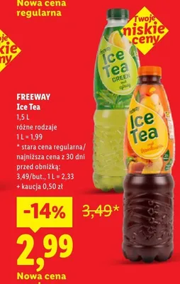 Napój Freeway Ice Tea Green smak cytrynowy promocja w Lidl