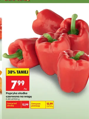 Papryka słodka czerwona na wagę promocja w Biedronka