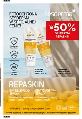 Fluid SPF 50 Sesderma Repaskin promocja w Ziko Dermo