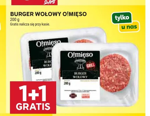 Burger wołowy O!mięso promocja w Stokrotka