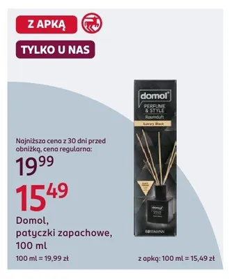 Patyczki zapachowe Domol 100ml promocja w Rossmann
