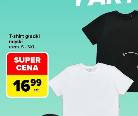 T-shirt gładki męski TEX promocja w Carrefour