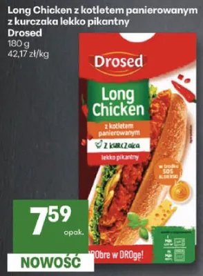 Long Chicken z kotletem panierowanym z kurczaka lekko pikantny promocja w Delikatesy Centrum