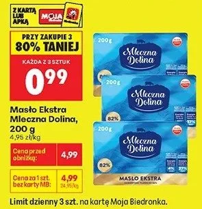 Masło Ekstra Mleczna Dolina promocja w Biedronka