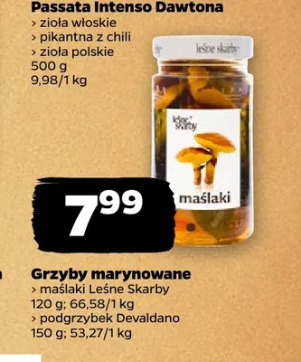 Grzyby marynowane maślaki Leśne Skarby promocja w Netto