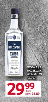 Wódka J.A. Baczewski 40% promocja w Selgros