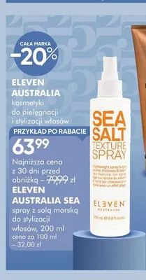 Spray z solą morską do stylizacji włosów ELEVEN AUSTRALIA SEA promocja w Super-Pharm