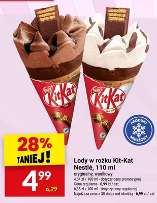 Lody w rożku Kit-Kat waniliowy promocja w Twój Market