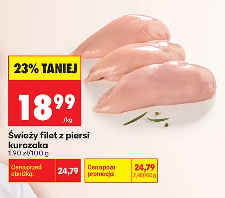 Świeży filet z piersi kurczaka promocja w Biedronka