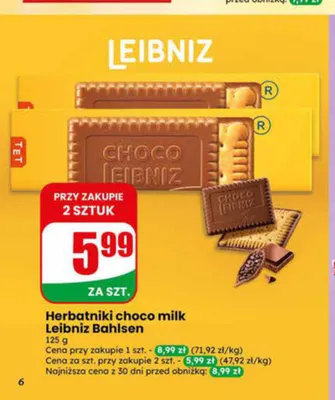 Herbatniki choco milk Leibniz Bahlsen promocja w Dino