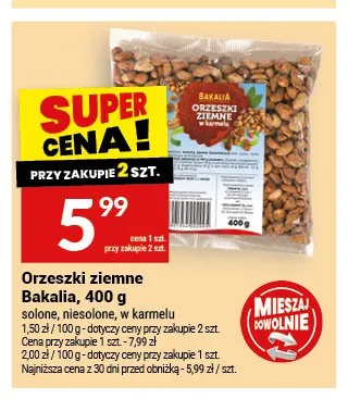 Orzeszki ziemne Bakalia solone 400g promocja w Twój Market
