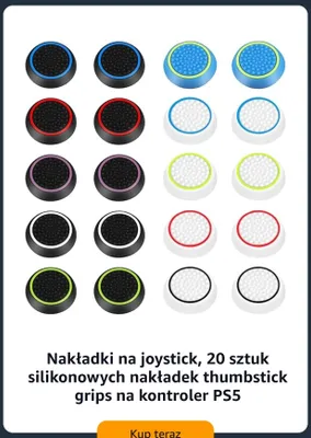 Nakładki na joystick silikonowe thumbstick grips na kontroler PS5 promocja w Amazon