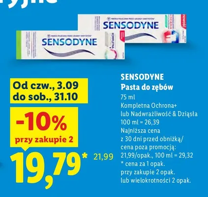 Pasta do zębów Sensodyne Nadwrażliwość & Dziąsła promocja w Lidl