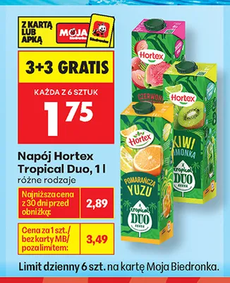 Napój Hortex Tropical Duo Kiwi Limonka promocja w Biedronka