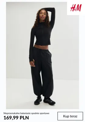 Nieprzemakalne baloniaste spodnie sportowe H & M promocja w H&M