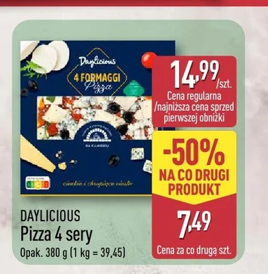 Pizza 4 sery Daylicious promocja w Aldi