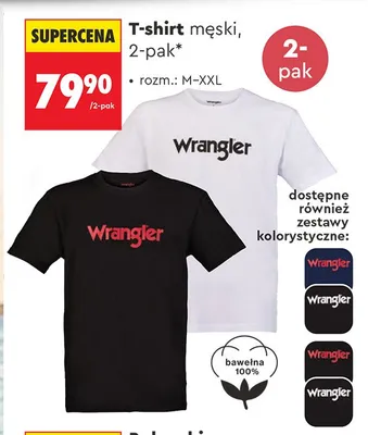 T-shirt męski Wrangler 2-pak promocja w Biedronka