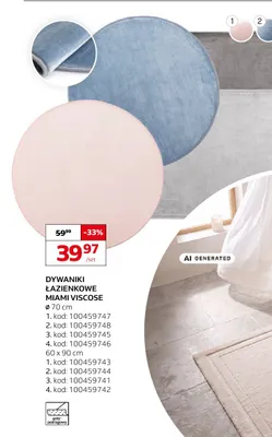 Dywaniki łazienkowe Miami Viscose 60x90 cm promocja w Komfort