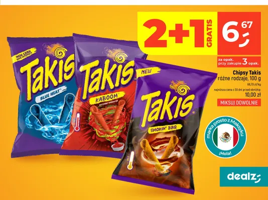 Chipsy Takis Blue Heat promocja w Dealz