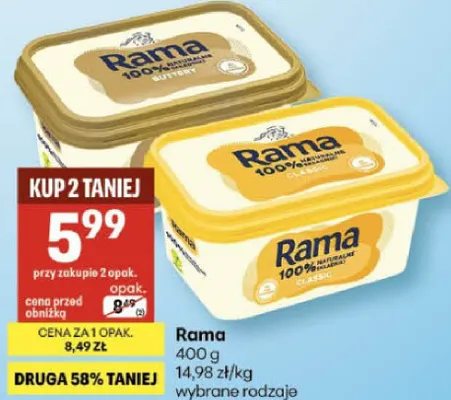 Rama wybrane rodzaje promocja w Delikatesy Centrum